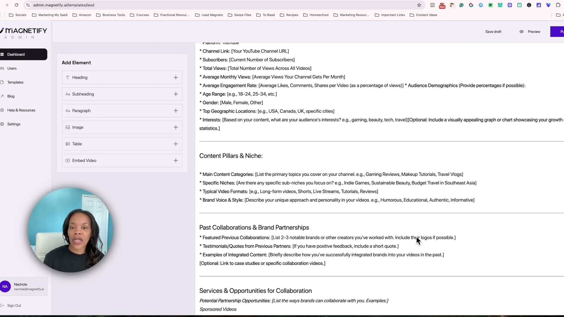 Screenshot showing image and video addition options in Magnetify editor